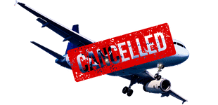 Avião com rótulo de cancelado - Saiba o que fazer com voos cancelado